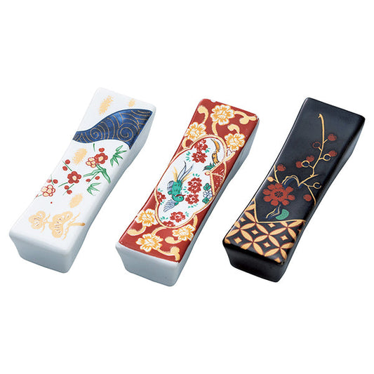 ヤマコー 陶器・長角箸置 松竹梅（15507）