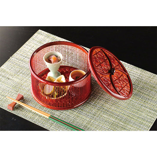 ヤマコー 塗り千筋料理篭 大（22731）