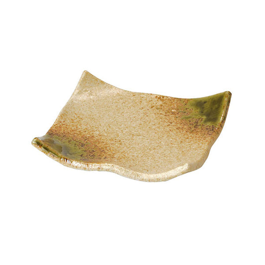 ヤマコー 陶器・四方皿 伊賀織部（27968）