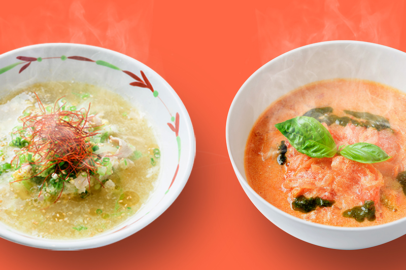 トマト豆乳スープ温麺と中華風温麺イメージ